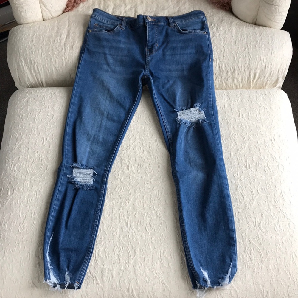 Free People denim with raw hem